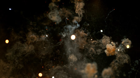 Fireworks background with blurred lights