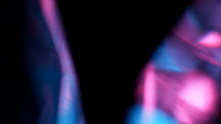 Abstract Bokeh Lights, Lens flares, Defocused Shining Colorful Neon Rays
