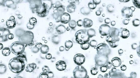 Light bubbles of water isolated over white,