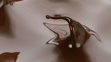 Splashing hot chocolate texture, close-up.