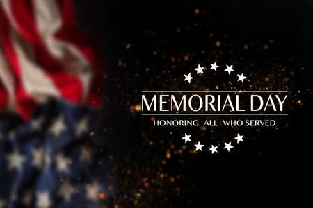 American flag with the text Memorial day.