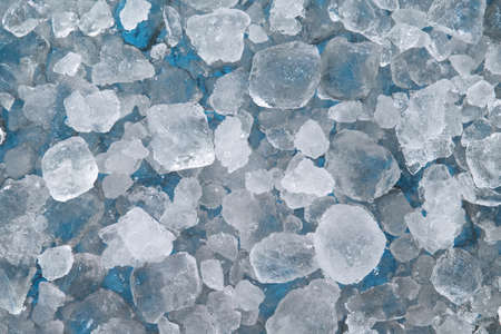 Top view of crushed ice cubes