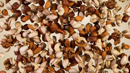 Freeze Motion Shot of Moving Mix Nuts.の写真素材