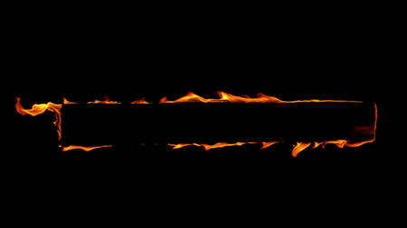Fire Flames Isolated on Black Backgroundの写真素材