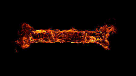 Fire Flames Isolated on Black Backgroundの写真素材