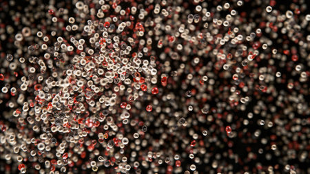 Freeze Motion Shot of Rotating Peppers Balls.の写真素材