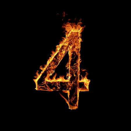 Single Number of Fire Flames Alphabet