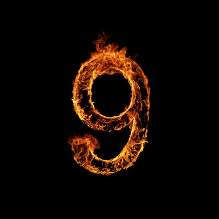 Single Number of Fire Flames Alphabetの写真素材