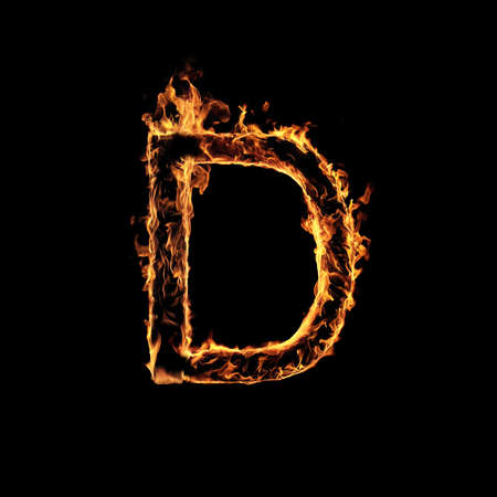 Single Letter of Fire Flames Alphabetの写真素材