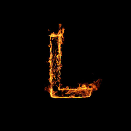 Single Letter of Fire Flames Alphabetの写真素材