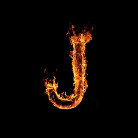 Single Letter of Fire Flames Alphabetの写真素材
