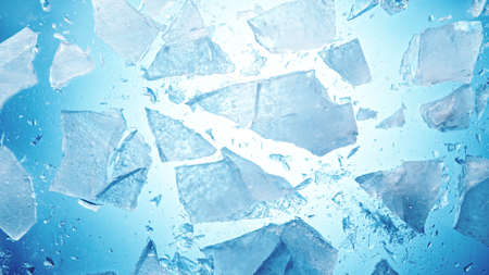 Close-up of broken ice, top shot.の写真素材