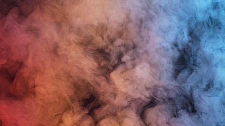 Atmospheric smoke, abstract color backgroundの写真素材