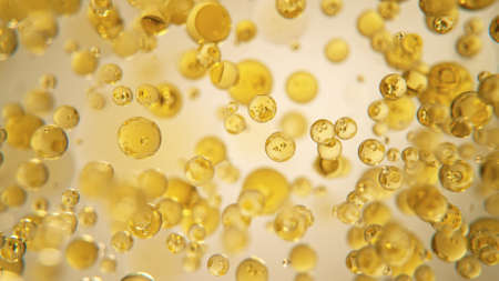 Oil Bubbles on Golden Background