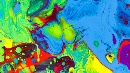 Abstract acrylic hand painted background, close-up