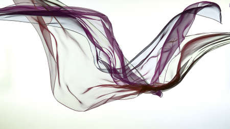 Pastel color transparent silk fabric flowing by wind, freeze motion
