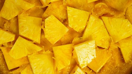 Freeze Motion Shot of Splashing Fresh Pineapple