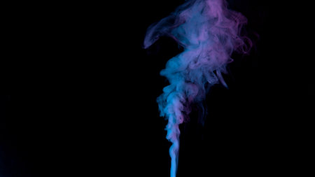 Neon atmospheric smoke, abstract background, close-up.
