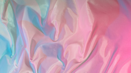 Pastel color transparent silk fabric flowing by wind,の写真素材