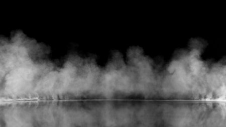 Abstract white smoke on black backgroundの写真素材