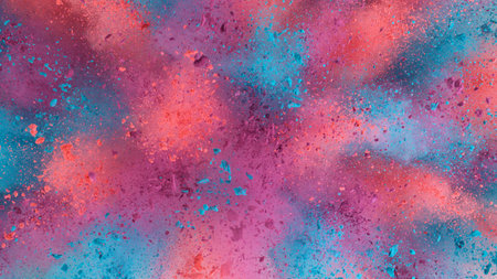 Colored powder explosion , top shot . Freeze motion.