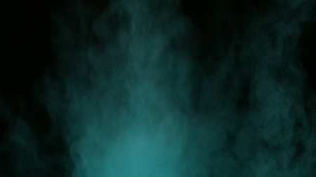 Freeze Motion Shot of Color Powder Explosion Isolated on Black Backgroundの写真素材