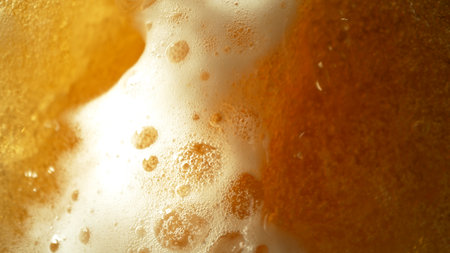 Macro Shot of Pouring Beer Drink , abstract background