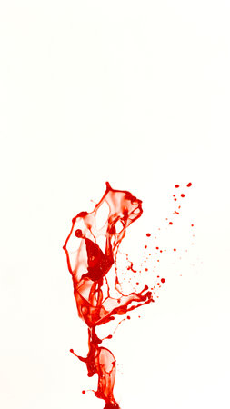 Blood Splash in Freeze Motion . Isolated on White Backgroundの写真素材