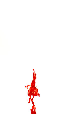 Blood Splash in Freeze Motion . Isolated on White Backgroundの写真素材