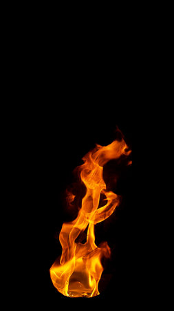Fire flames isolated on a black background