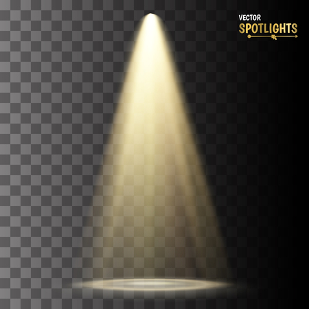 Spotlights. Vector light effect on transparent backgroundのイラスト素材