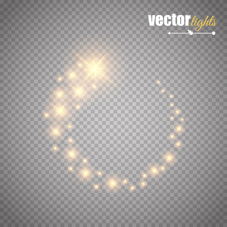 Vector glowing stars, lights and sparkles.のイラスト素材