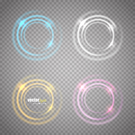 Set of transparent circle glow banners. Vector illustrationのイラスト素材