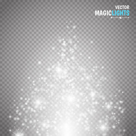 Magic light vector effect. Glow special effect light, flare, star and burst. Isolated spark. vector illustrationのイラスト素材