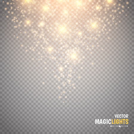 Magic light vector effect. Glow special effect light, flare, star and burst. Isolated spark. Vector illustrationのイラスト素材