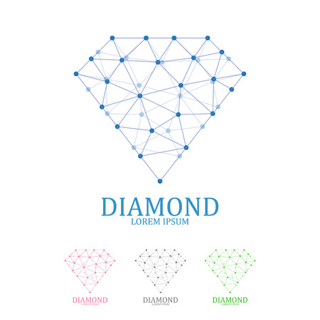 Diamond icon. Brilliant gemstone sign. Diamond Design icon template. Vector Illustration background.のイラスト素材