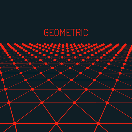 Technology vector geometric background. Futuristic concept. Connected triangles with dots. Vector illustrationのイラスト素材