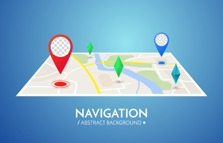 Gps navigation vector concept. Vector technology backgroundのイラスト素材