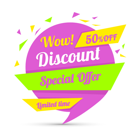 Discount sticker. Special offer vector isolated. Promotion sticker. Sale limited offer sticker. Advertisement tag. Sale poster. Vector illustration. Sale backgroundのイラスト素材