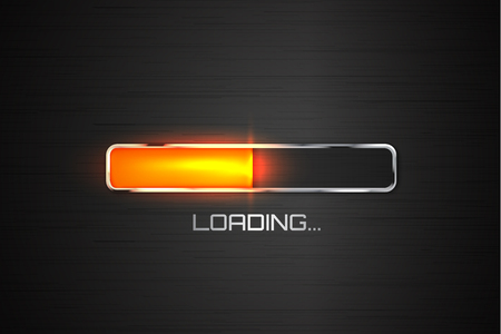Orange Vector progress loading bar. Vector illustration