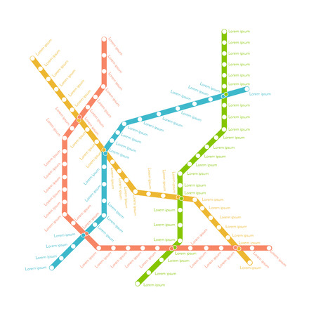 metro or subway map design template. city transportation scheme concept. rapid transit vector illustrationのイラスト素材