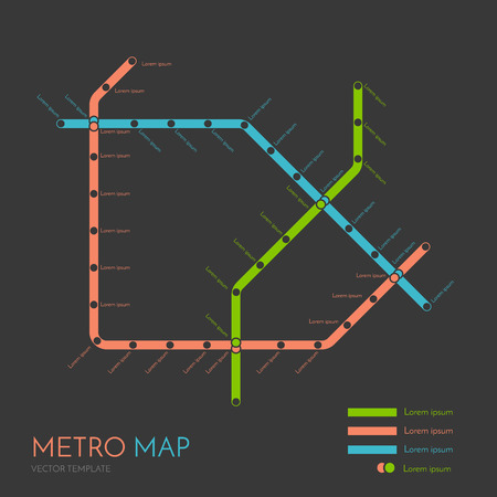 metro or subway map design template. city transportation scheme concept. rapid transit vector illustrationのイラスト素材