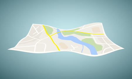 Vector navigation map icon on blue background. Vector illustrationのイラスト素材