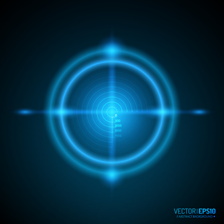 Neon Target isolated. Game Interface Element. Vector illustrationのイラスト素材