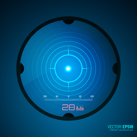 Sniper scope isolated. Neon target concept. Game Interface Element. Vector illustrationのイラスト素材
