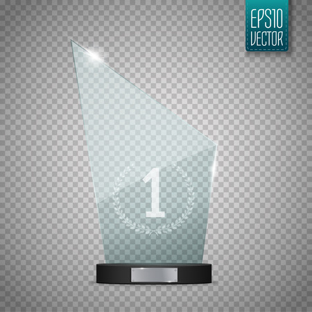 Glass Trophy Award. Vector illustration isolated on transparent backgroundのイラスト素材