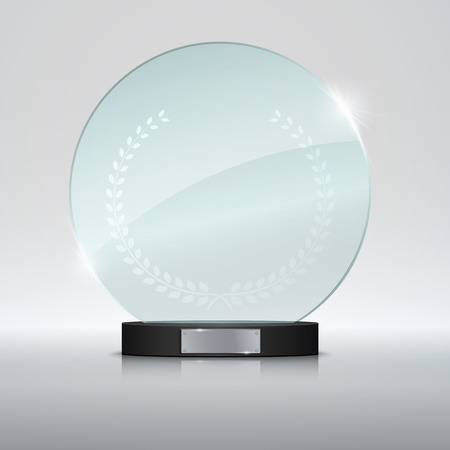 Glass Trophy Award. Vector illustrationのイラスト素材