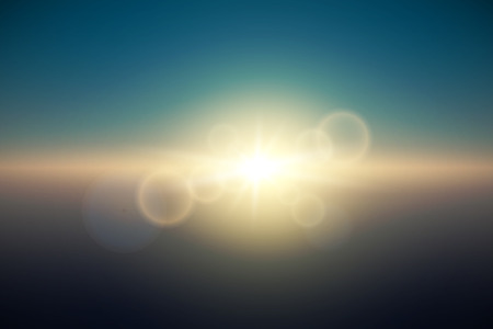 Transparent Golden Glow light effect. Star burst with sparkles. Vector illustrationのイラスト素材