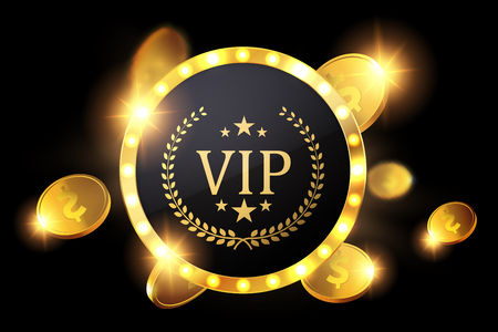 Vip invitation with golden badge, vectorのイラスト素材