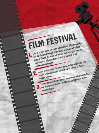Cinema festival poster or flyer template for your design. Vectorのイラスト素材